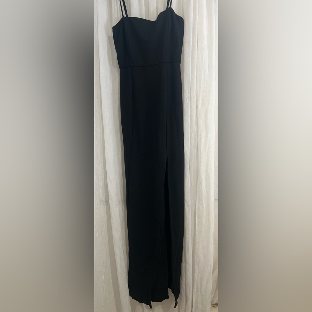 NBD Black Open leg Maxi Dress